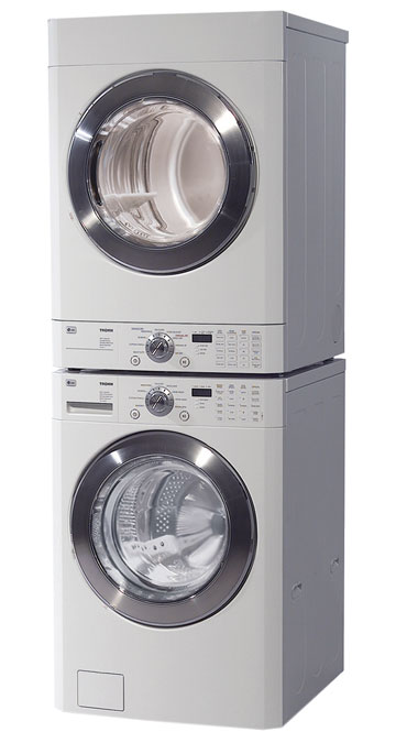 This user-oriented idea allows placing the washer and dryer side by side or 